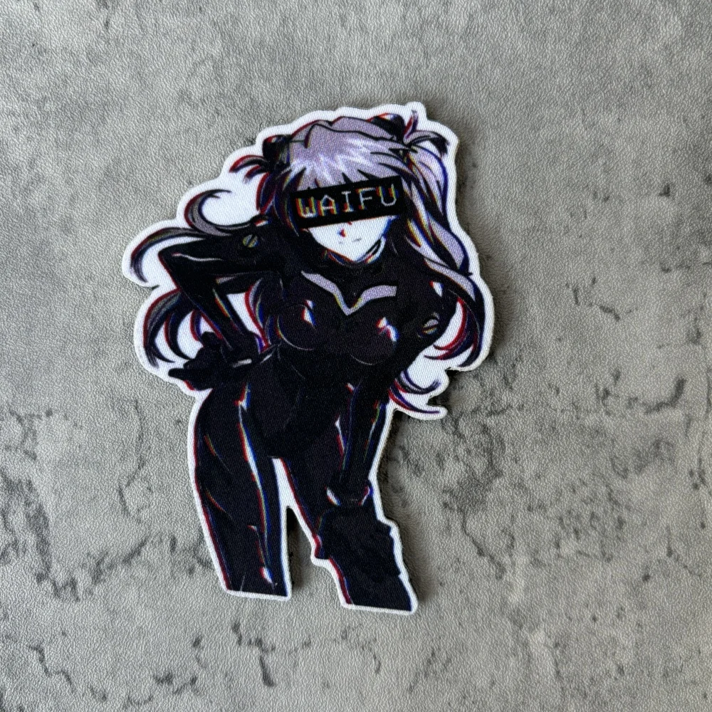 Parche de insignia de moral de Chica de Anime, pistola militar táctica, brazalete impreso para niñas, parche de gancho y bucle, pegatinas para mochila - imagen 3