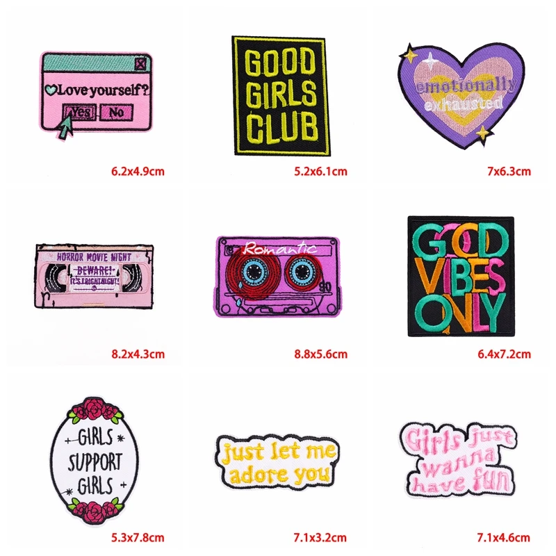 5 unids/lote, parche bordado con letras de dibujos animados, parches para planchar más extraños para ropa, parche termoadhesivo para coser ropa - imagen 5