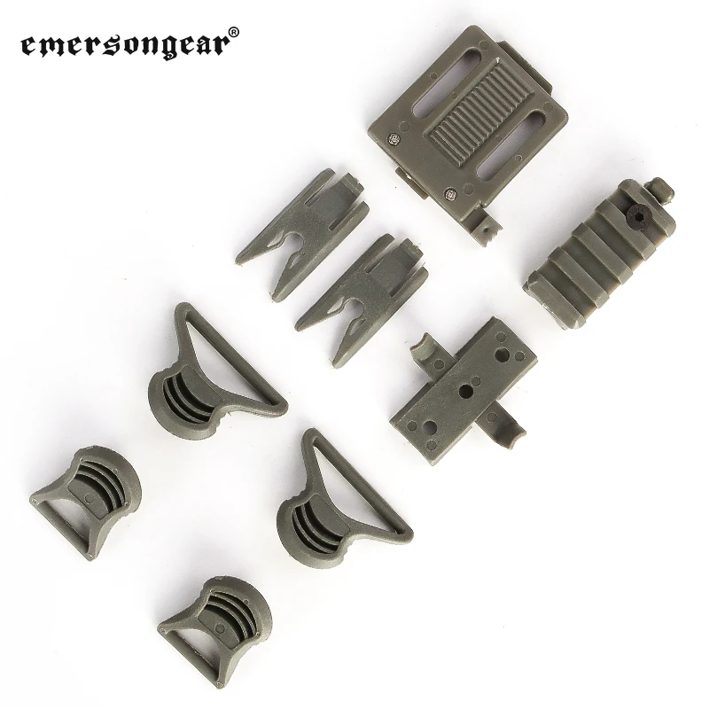 Emersongear-Juego de Clips giratorios para casco rápido, 9 Uds. Para rieles laterales para casco, caza, Paintball, soporte de combate táctico al aire libre - imagen 3