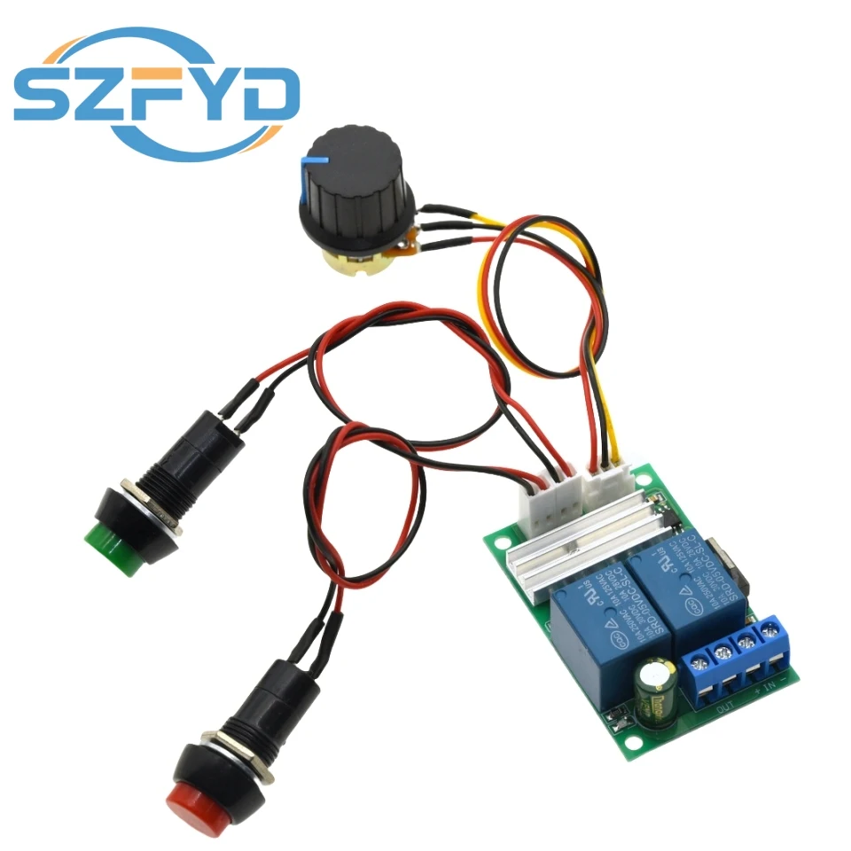 Controlador de velocidad del Motor de CC de 6-24V con interruptor Reversible PWM, módulo de velocidad ajustable hacia adelante/atrás para motores de 12V y 24V