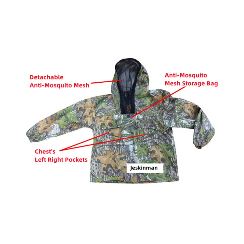 Primavera otoño hojas verdes camuflaje biónico antimosquitos pesca caza ropa observación de aves Hit tortuga chaqueta con capucha pantalones - imagen 3