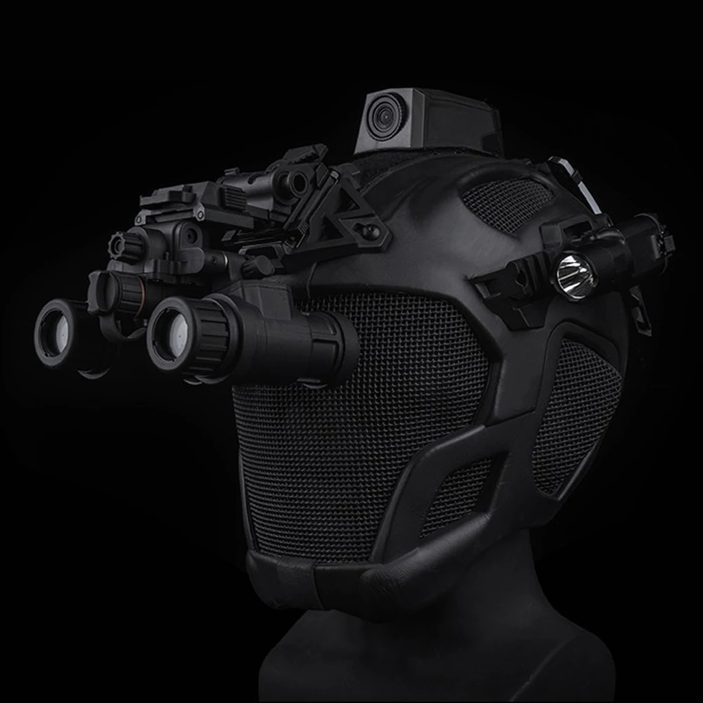 Casco táctico de protección completa Militar caza Airsoft Paintball CS malla de acero máscara facial de seguridad EVA ligero Punk Cosplay - imagen 5