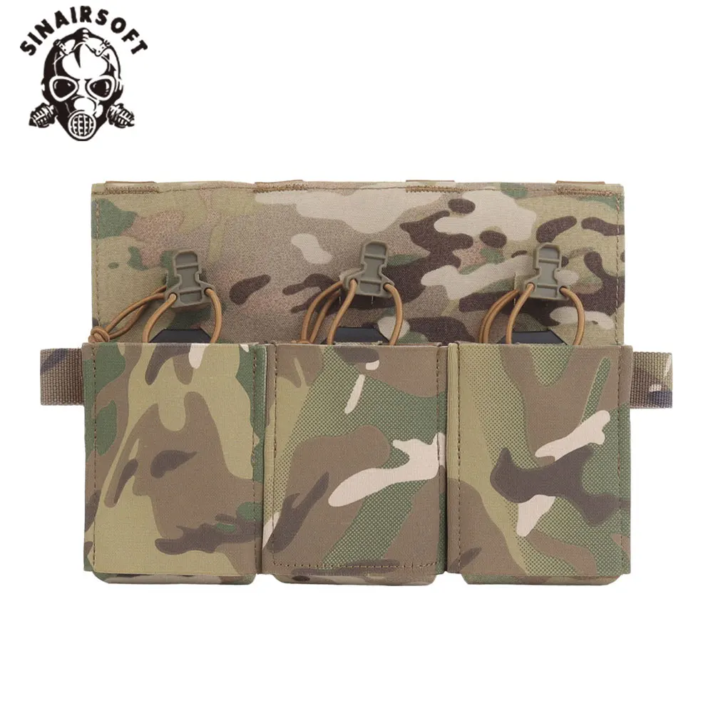 Bolsa táctica para revistas Triple 5,56 7,62, bolsa para Rifle de pistola con soporte de nailon, chaleco de caza del ejército, accesorio de aparejo de pecho - imagen 2