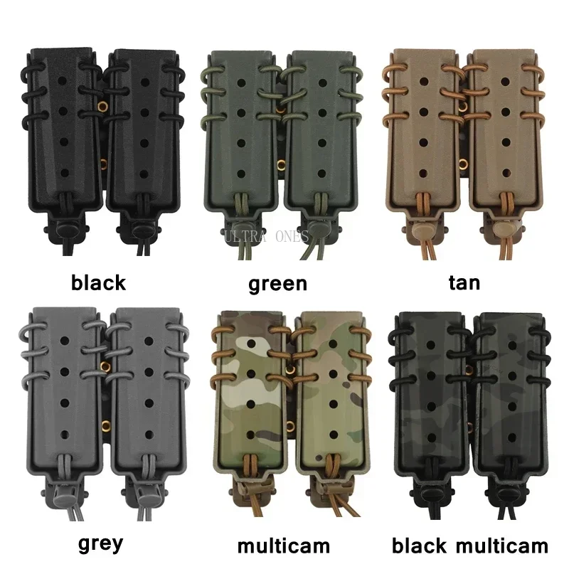 Bolsas para revistas de 9MM, estuche táctico Molle doble Mag para tiro, Airsoft, caza, juego de guerra, soporte Mag de combate para Paintball - imagen 2
