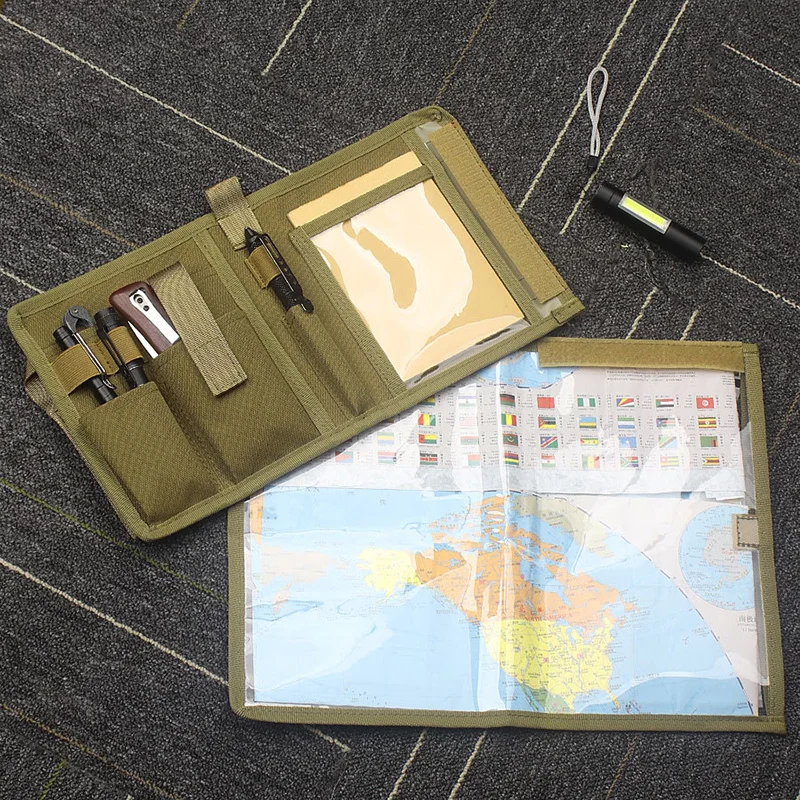 Estuche para mapas, cuaderno táctico, estuche para mapas multifuncional resistente al agua para senderismo militar, táctico, actividades al aire libre - imagen 4