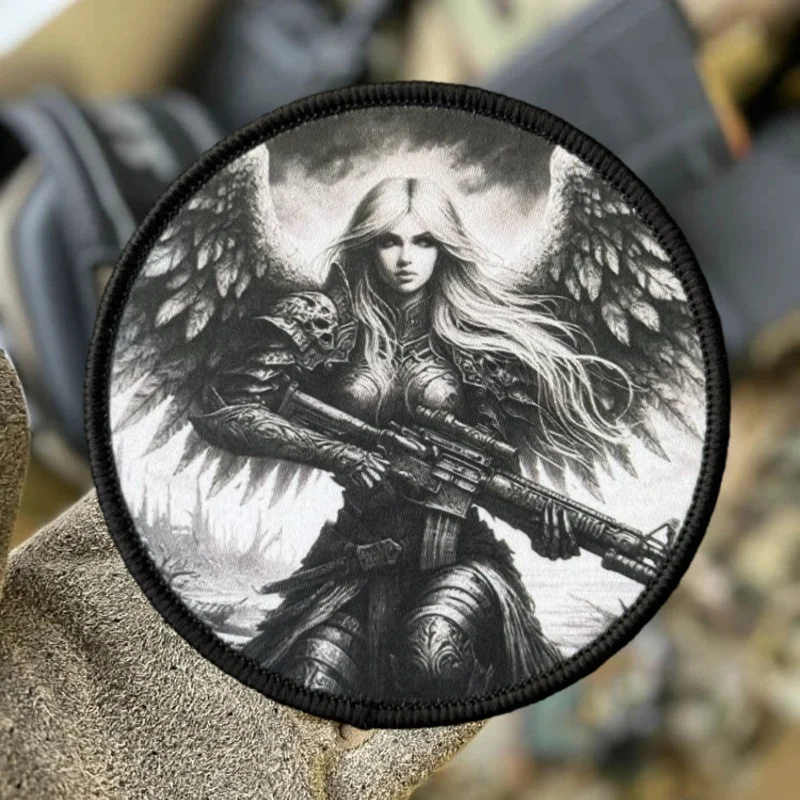Parche táctico "Angel Soldier" para ropa, insignia de moral militar, brazalete con estampado, parches de bucle de gancho, pegatina para mochila - imagen 2