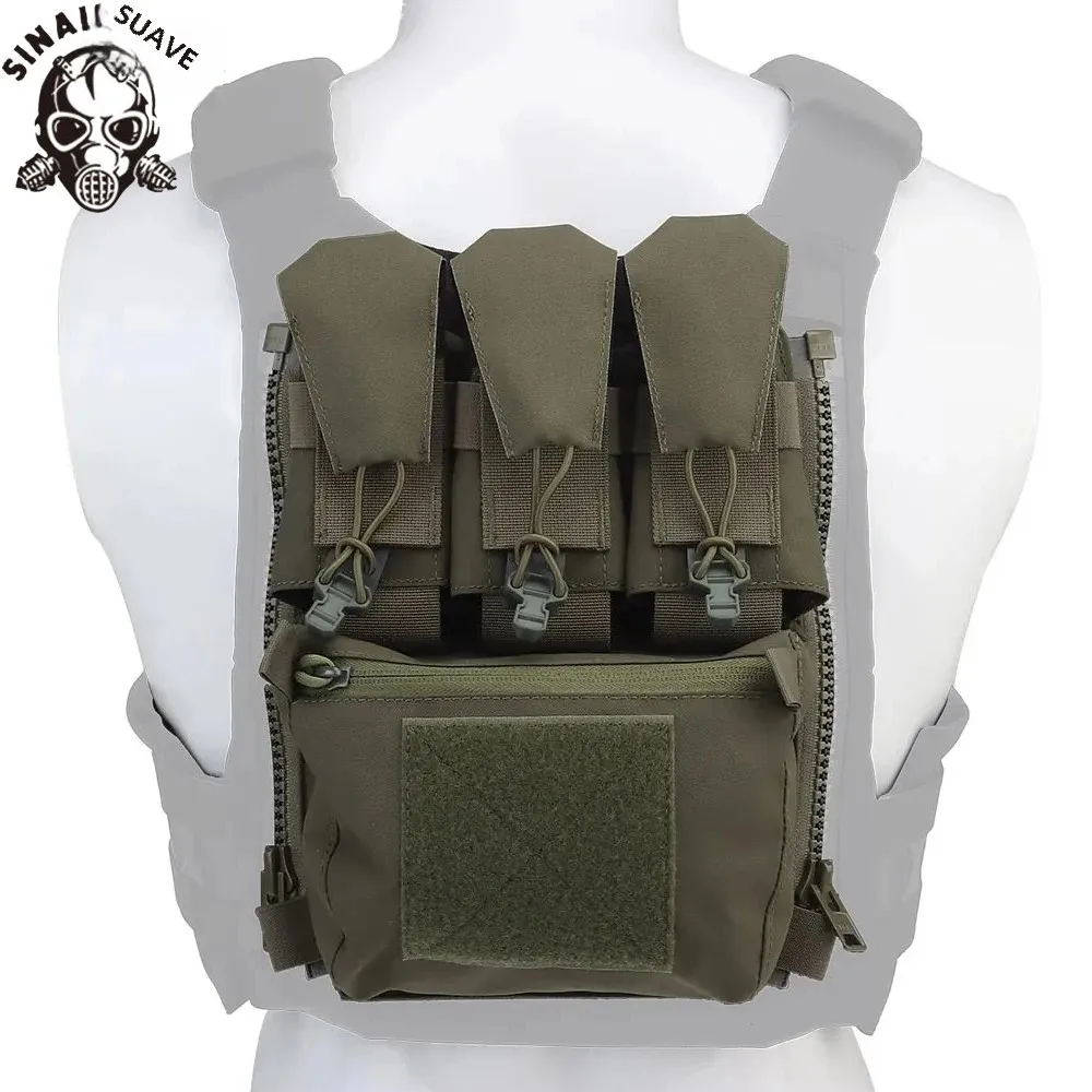SINAIRSOFT V5 FCPC Panel trasero deportivo con cremallera en la placa trasera, bolsa de expansión para chaleco Airsoft, bolsa Triple, accesorios portadores de placa de chaleco - imagen 2