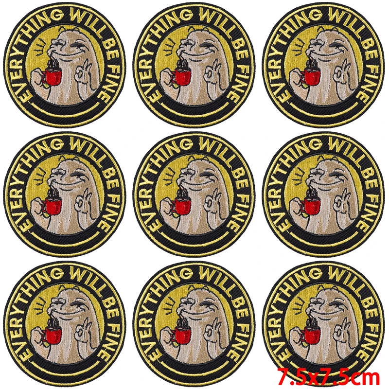 10 unids/lote parches mágicos bordados de Hip Hop para ropa parche Punk parches para planchar en ropa parche termoadhesivo para ropa - imagen 3