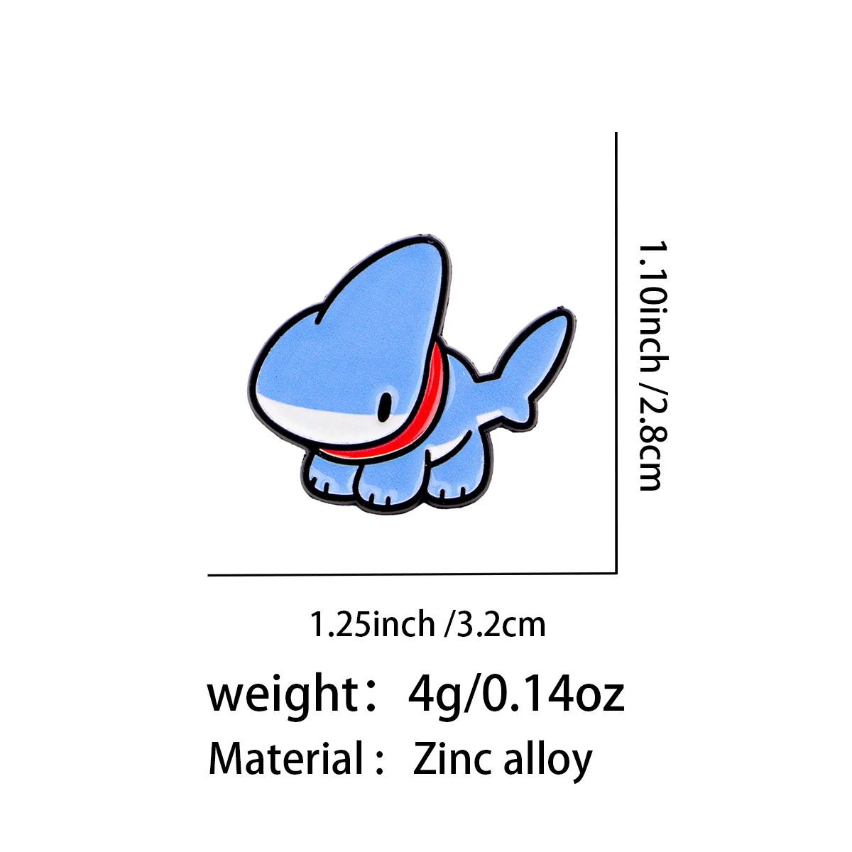 Pin esmaltado de tiburón bonito para solapa, broches de dibujos animados para mujer, decoración de ropa, alfileres de Metal, mochila, sombrero, insignia, accesorios - imagen 3