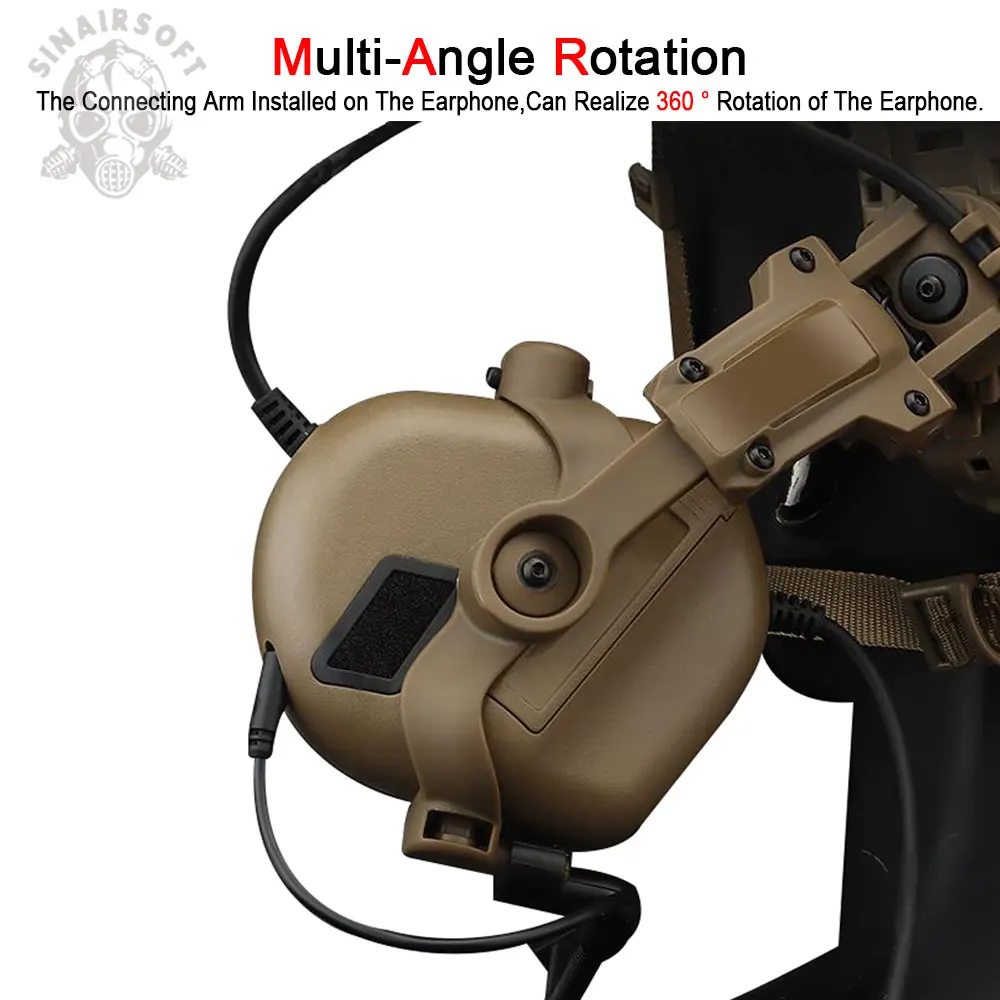 GEN 5 soporte de riel para auriculares tácticos, soporte de riel para casco rápido para adaptador OPS Wendy M-LOK, auriculares con cancelación de ruido - imagen 4