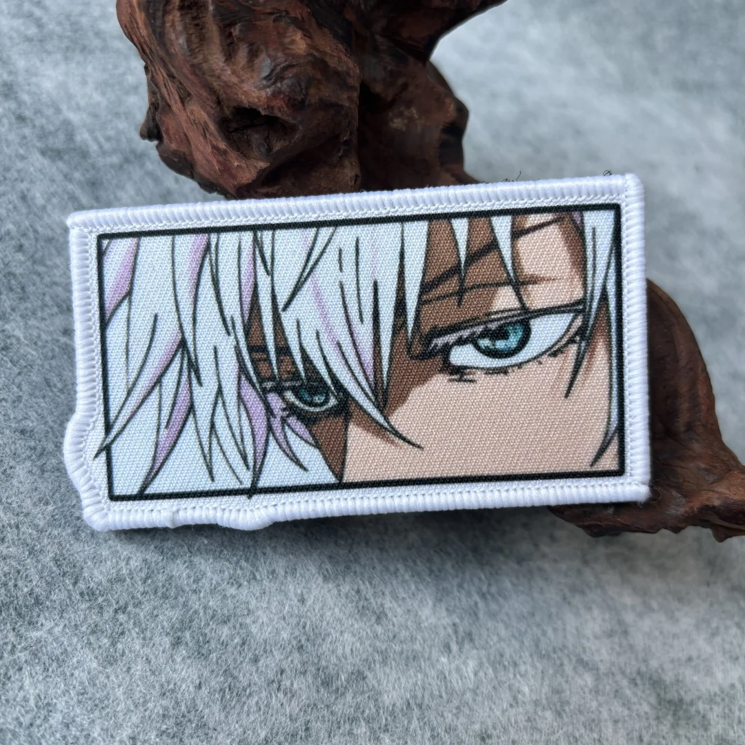 Parche táctico de ojos de Anime Satoru Gojo para ropa, parches de gancho y bucle impresos, brazalete, insignia de moral militar, pegatinas para mochila - imagen 3