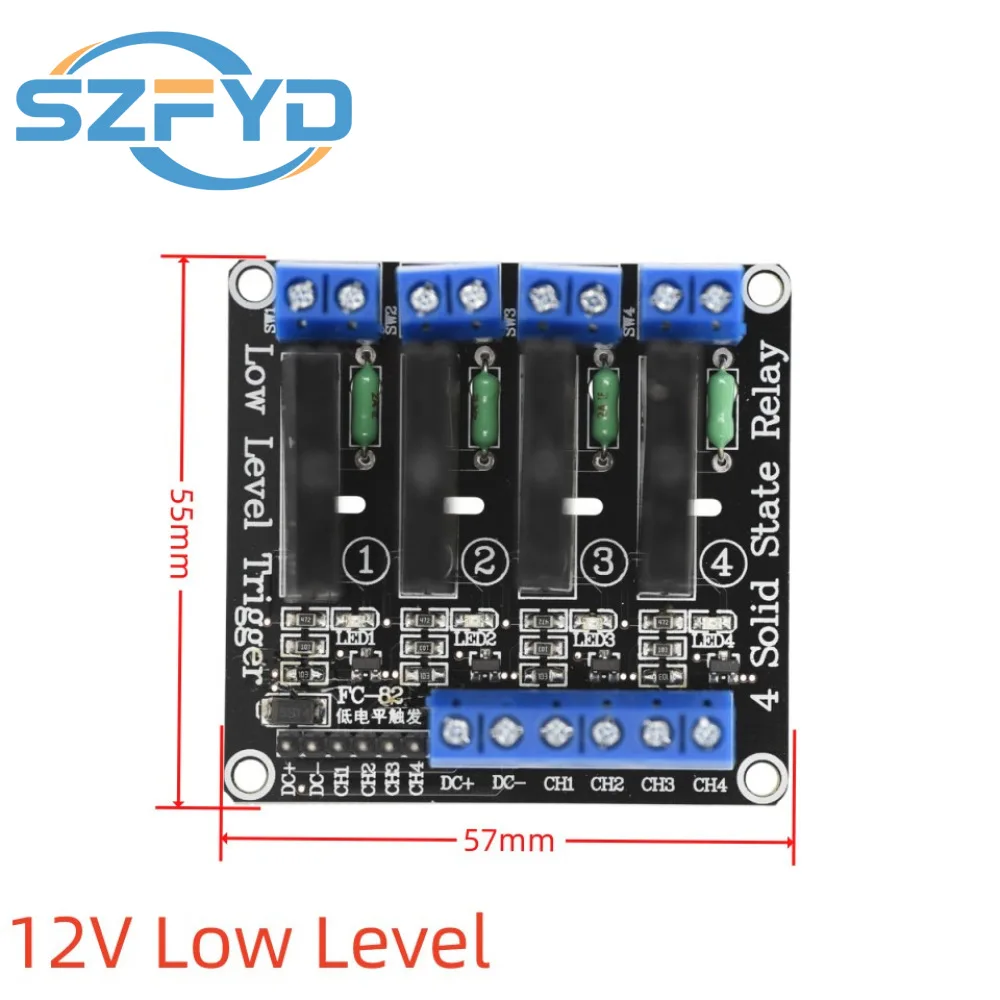 Módulo de relé de estado sólido de 1 2 4 6 8 canales 5V 12V 24V gatillo de bajo nivel G3MB-202P 240V 2A con protección de fusibles - imagen 4