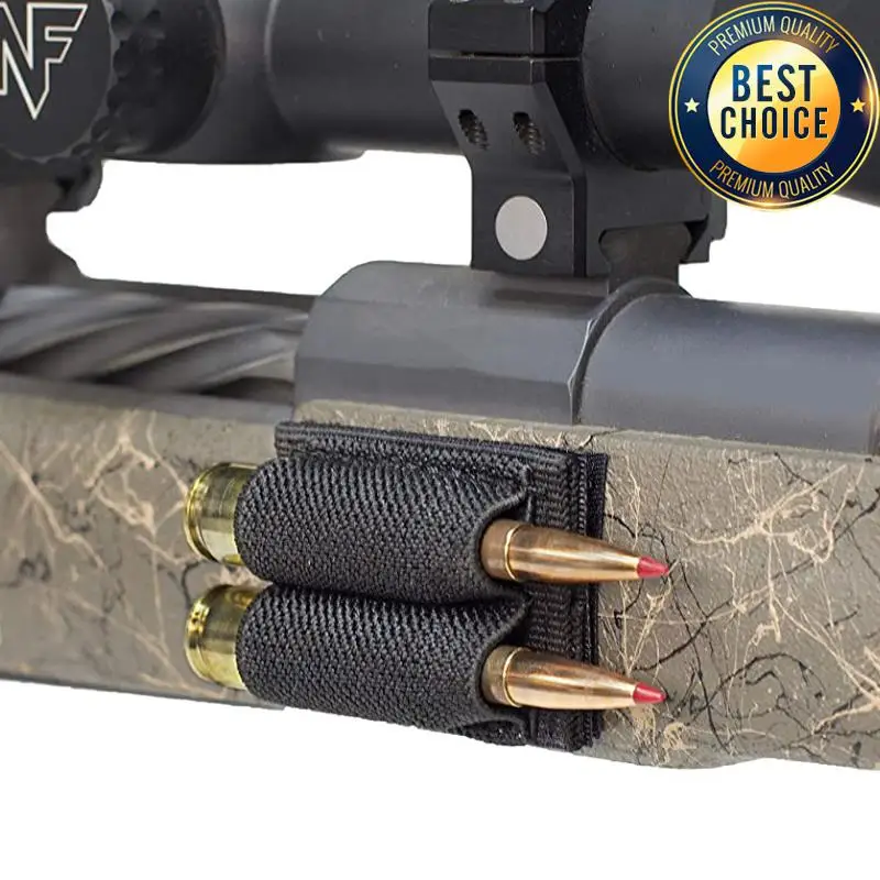 Parche táctico, 2 soportes redondos para munición, cartuchos adhesivos de 2 agujeros, parche de bucle de gancho, Rifles de caza, bolsa para balas de escopeta Airsoft M4 - imagen 3