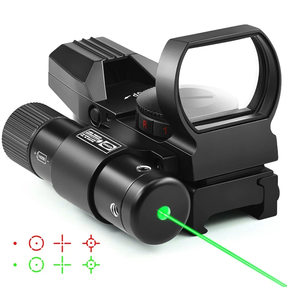 Mira réflex táctica punto rojo verde con láser integrado para caza