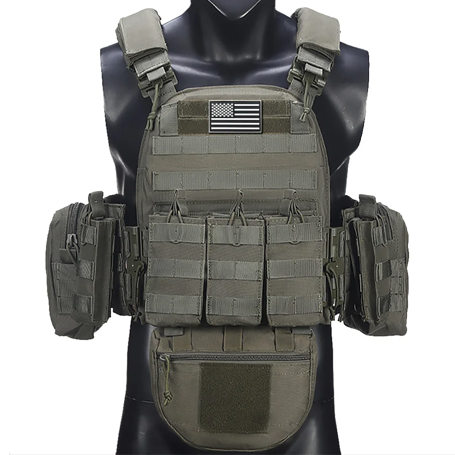 El chaleco de caza de siete piezas de liberación rápida para hombros y cintura utiliza materiales resistentes a desgarros y resistentes al desgaste