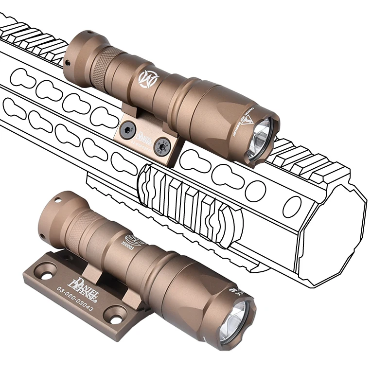 Carril de M-LOK para SF M300 M600 Scout luz lateral de montaje DD CNC Keymod linterna táctica Base montajes accesorios de caza - imagen 5