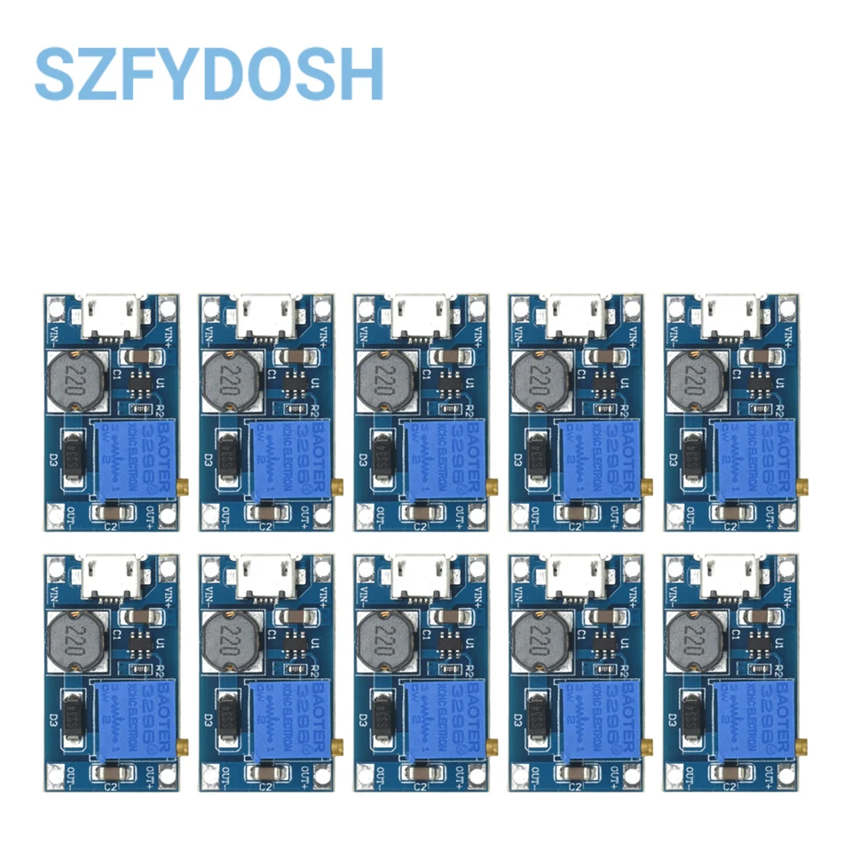 5/10 Uds MT3608 DC-DC TYPE-C Micro módulo de refuerzo ajustable 2A DC módulo convertidor elevador de potencia 2V-24V a 5V 9V 12V 28V - imagen 2