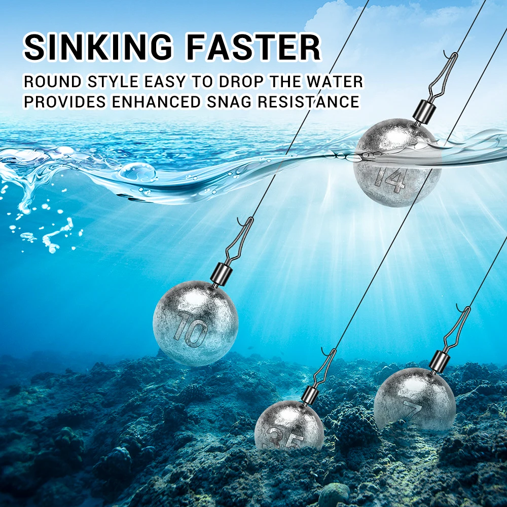 20 piezas plomo pesas de pesca plomo 3,5g 5g 7g 10g 14g pesas de tiro con barril giratorio accesorios de aparejos de pesca - imagen 4