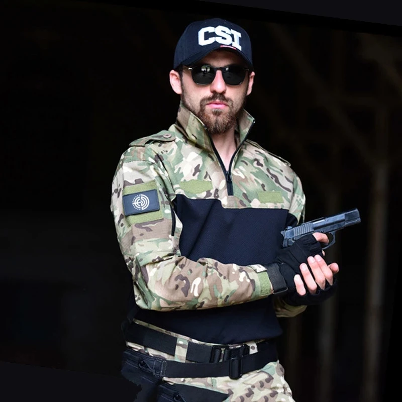Camisa de combate de equipo militar táctico para hombres y mujeres, Camuflaje Multicam, camisa táctica negra, Airsoft CS Go, ropa Typhon - imagen 2
