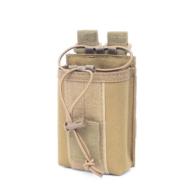 Bolsa de walkie-talkie Molle para deportes tácticos al aire libre, accesorio de ventilador portátil con tapa abierta, bolsa de Radio colgante, riñonera pequeña - imagen 3