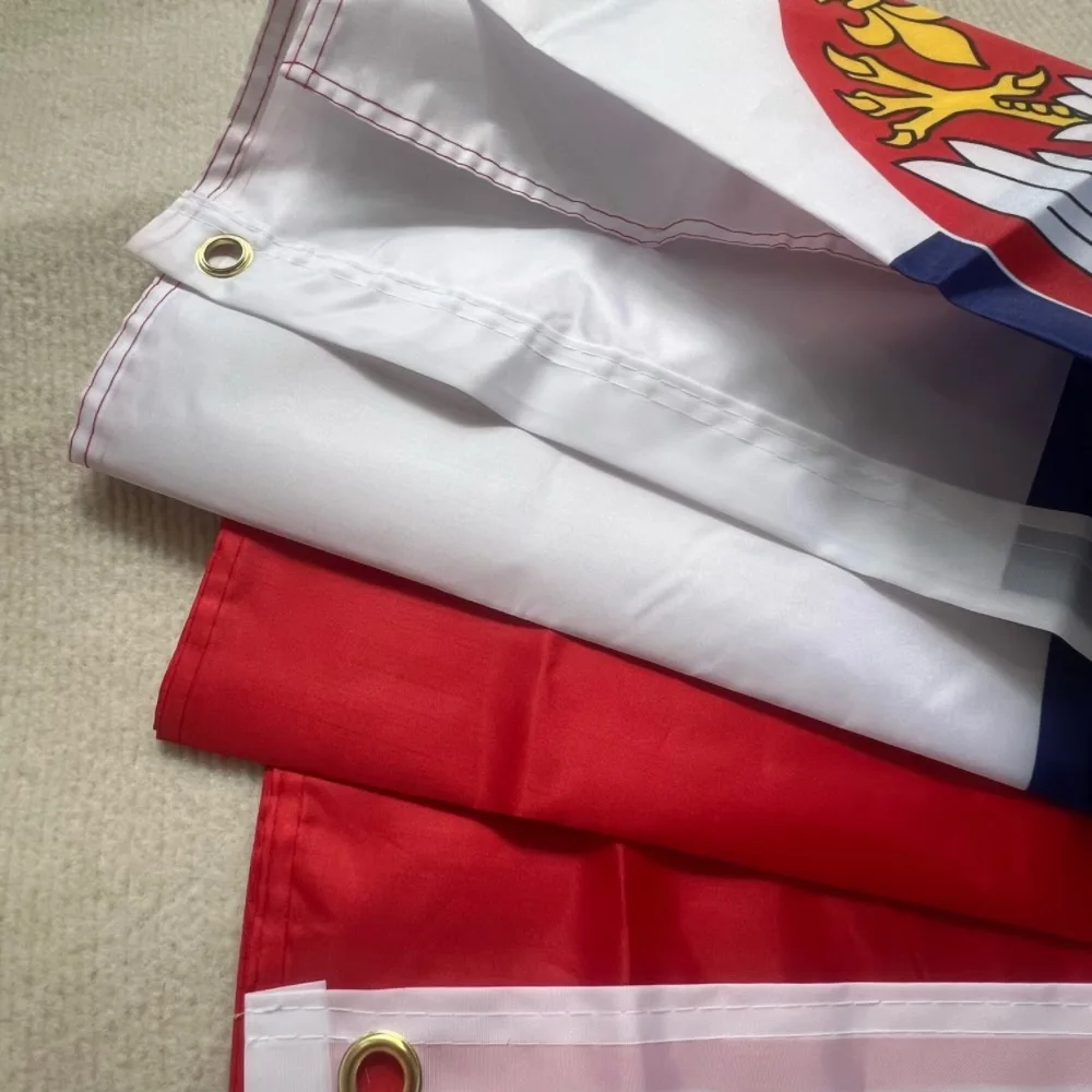 YIXIN-Bandera de Serbia para colgar y volar, banderas de la República Srbija de Serbia, poliéster de alta calidad, 90x150cm, 3x5 pies - imagen 5