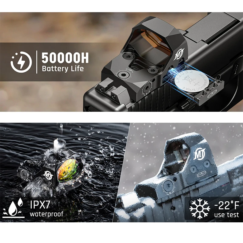 Shake Motion Awake Mini adaptador de mira de punto rojo para GL MOS y Picatinny 3 MOA pistola óptica de punto rojo mira réflex lente asférica grande - imagen 5