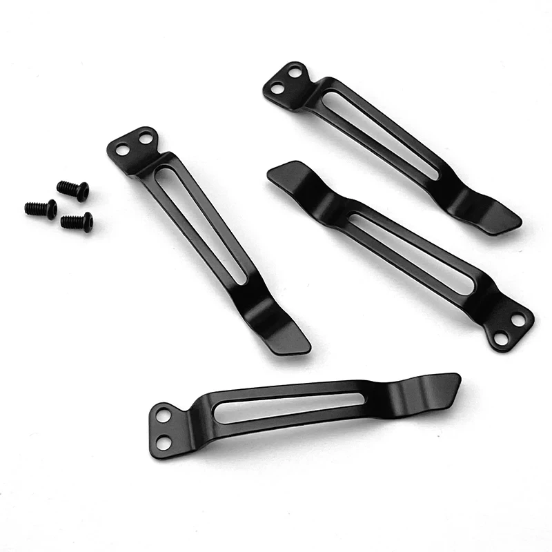 Clip trasero de acero inoxidable para cuchillo de bolsillo, abrazadera de cintura, mango de cuchillos plegables, piezas de accesorios DIY con 3 uds de tornillos, 1 unidad - imagen 5