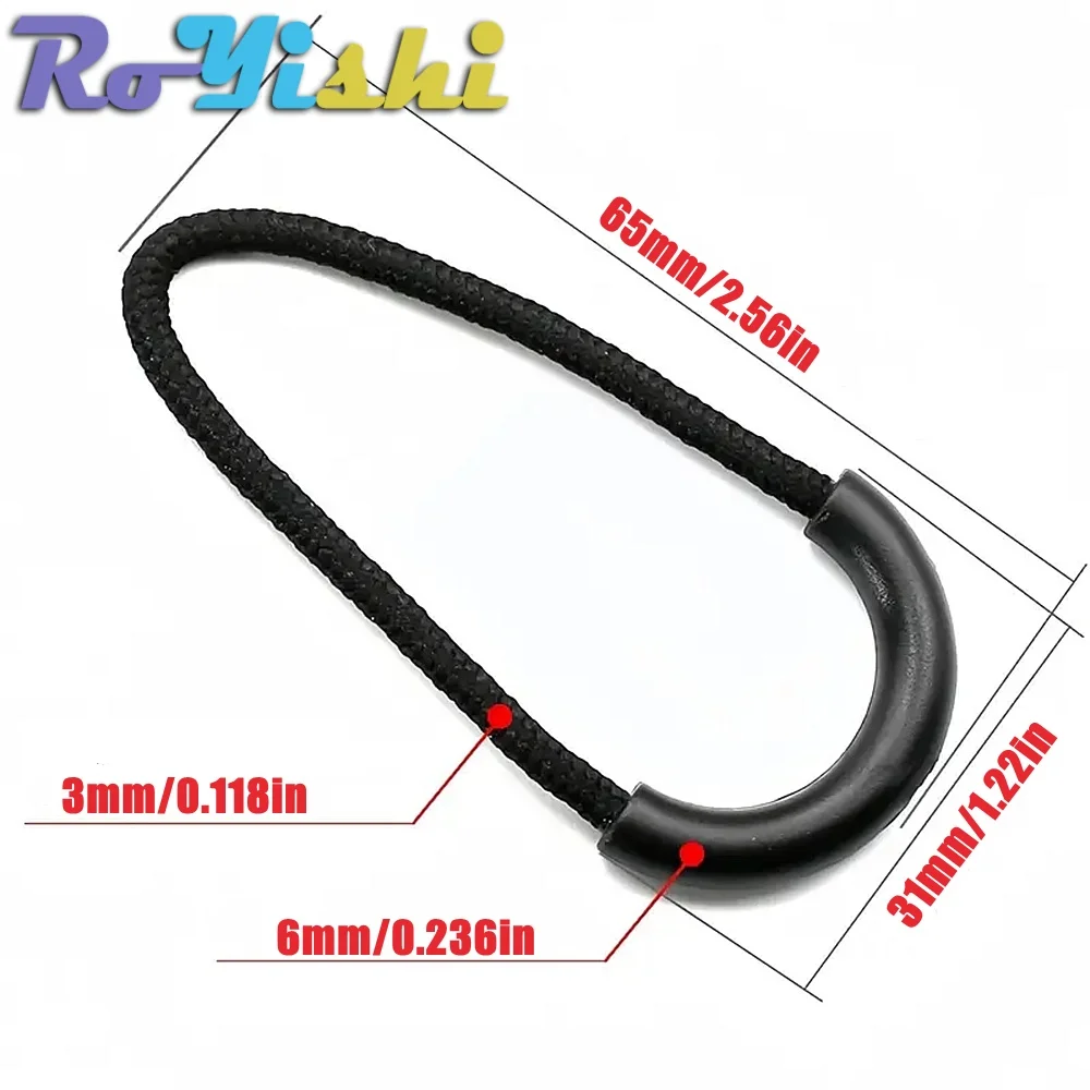 Tiradores de cremallera, cuerda, extremos, cierre, hebilla de Clip, negro, accesorios de Paracord/mochila/ropa - imagen 3