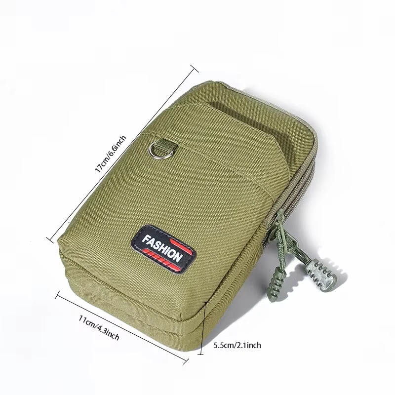 Riñonera militar de doble capa para hombre, bolsa para teléfono, Camping, caza, riñonera táctica, bolsa táctica verde para exteriores - imagen 4
