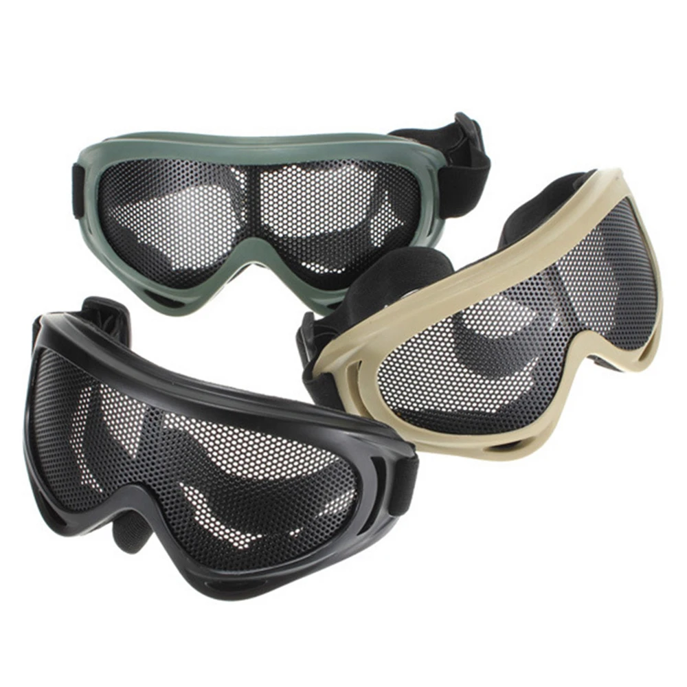 Gafas tácticas de malla de alambre de acero para Paintball, gafas militares de caza, gafas de red de tiro, Protector de juego ocular resistente a los golpes - imagen 2