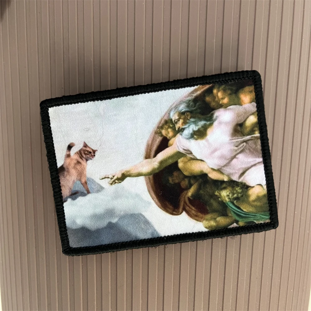 Parches estampados de insignia de moral de Dios de Genesis, pegatinas de gancho y bucle para mochila, brazalete táctico - imagen 3