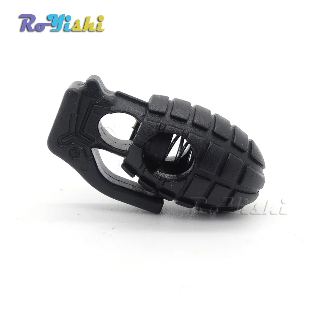 100 unids/pack tapón de bloqueo de cordón de plástico negro para Paracord/encaje de zapato - imagen 3