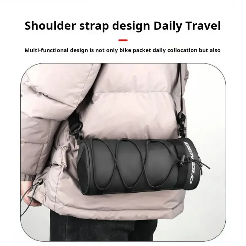 Bolsa para manillar de bicicleta, multiusos, impermeable, MTB, cuadro de Ciclismo de Carretera, bolsa para tubo, banda elástica - imagen 3