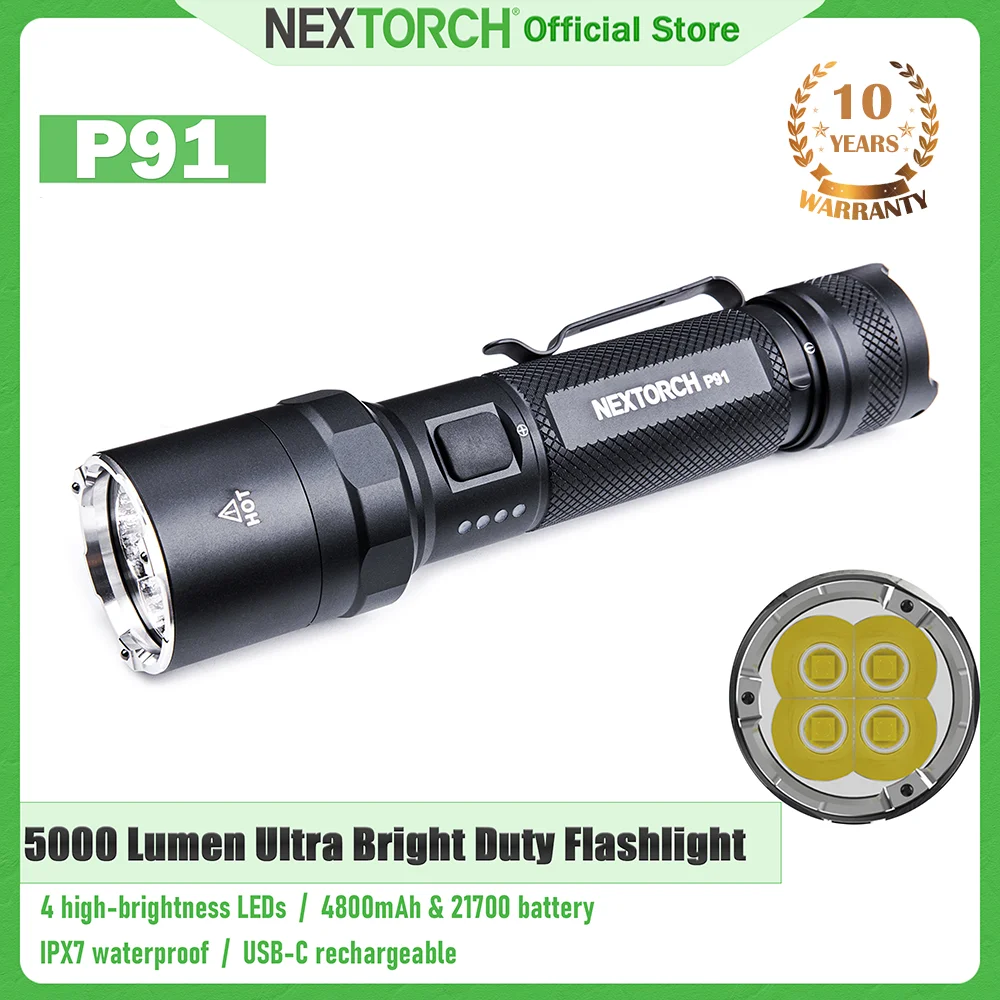Nextorch P91 linterna táctica LED recargable potencia profesional - imagen 2