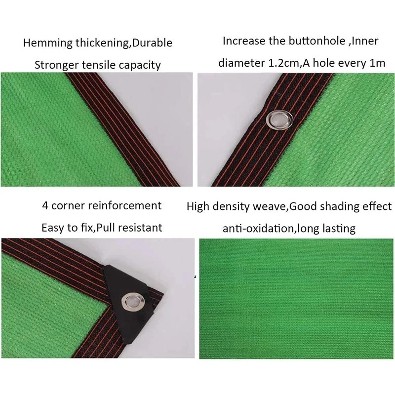 Toldo Anti-UV HDPE para sombra solar, 12 Pines, 90%, negro, balcón, jardín, invernadero, suculentas, piscina, sombrilla, red, 3x5m, 4x5m - imagen 5