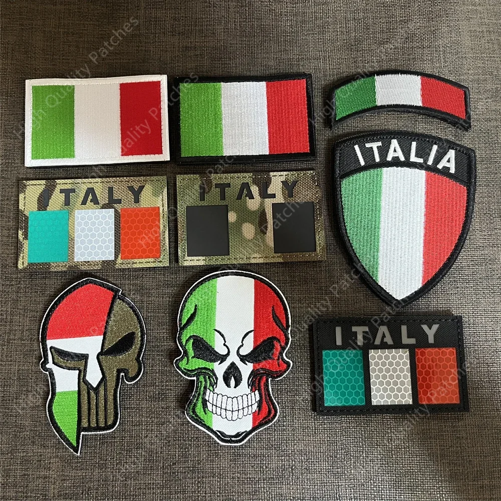 Parche reflectante IR infrarrojo italiano Italia Sicilia Sardinia Sicilia bandera apliques insignia brazalete táctico ITA GIS - imagen 2