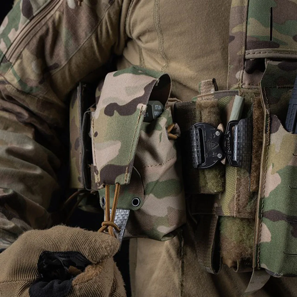 Chaleco táctico Molle, bolsa silenciosa Flash Bang, bolsa multifuncional, bolsa para artículos diversos con tapa para exteriores - imagen 5