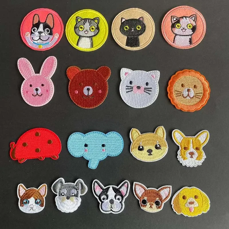 Parche de ropa con emblema de Animal de tela para perros y gatos, termocollantes, apliques bordados de animales, parches para planchar, parches para rodillas, reparación de niños - imagen 2