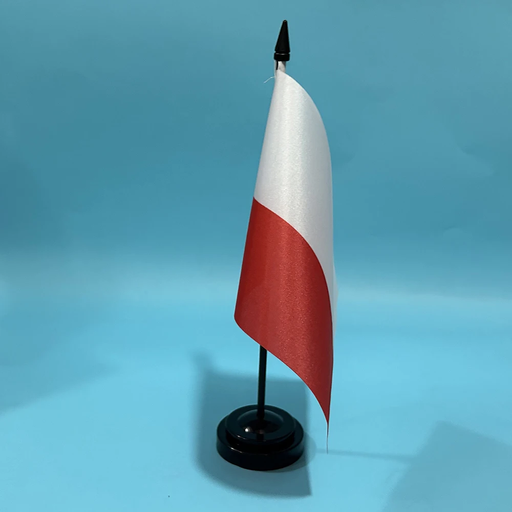 Bandera de escritorio de oficina bandera de Polonia 14x21cm decoración de mesa de poliéster banner PL bandera nacional de Polonia adornos de escritorio banderas - imagen 5