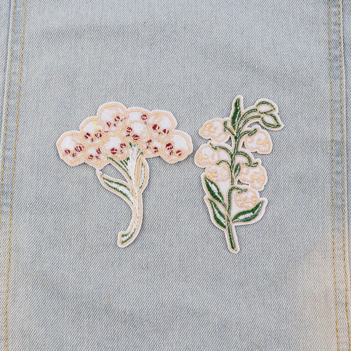 Parche bordado flores esqueleto punk – Termoadhesivo para ropa - imagen 3