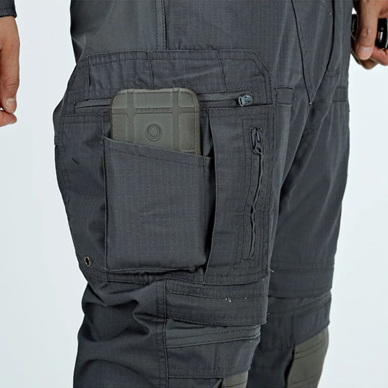 Trajes tácticos casuales para hombres, camisas de caza, pantalones Cargo, conjuntos casuales con múltiples bolsillos, conjuntos de entrenamiento de senderismo al aire libre, ropa masculina - imagen 5