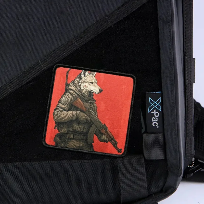 Parche de lobo táctico, insignia de moral, gancho y bucle estampado, mochila militar, accesorios de decoración de ropa, brazalete adhesivo - imagen 5