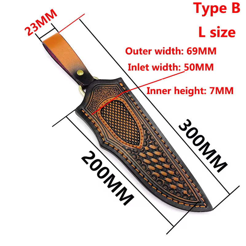Funda cuero cuchillo recto táctico – Vaina cinturón con clip - imagen 2