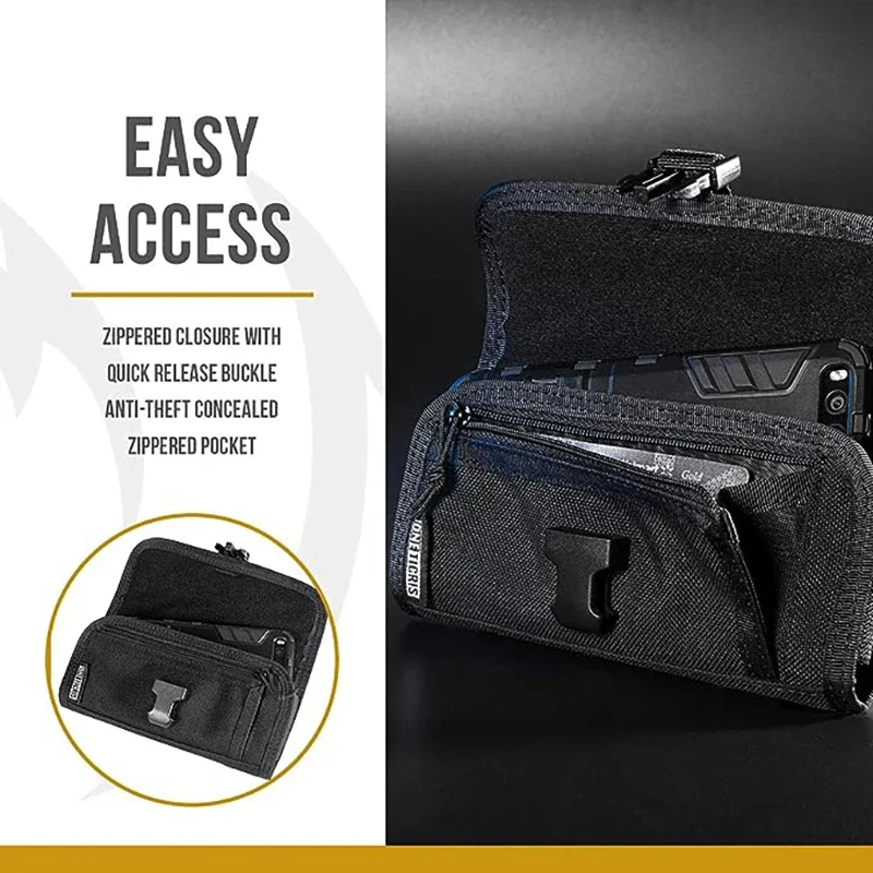 OneTigris MOLLE Bolsa horizontal para teléfono celular Riñonera para deportes al aire libre para teléfono de 4,7"/5,5" |   Embalaje reutilizable - imagen 2