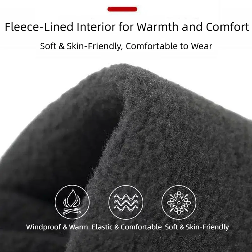 Guantes de invierno con dedos completos para hombres: guantes impermeables para deportes al aire libre de forro polar antideslizante con pantalla táctil - imagen 4