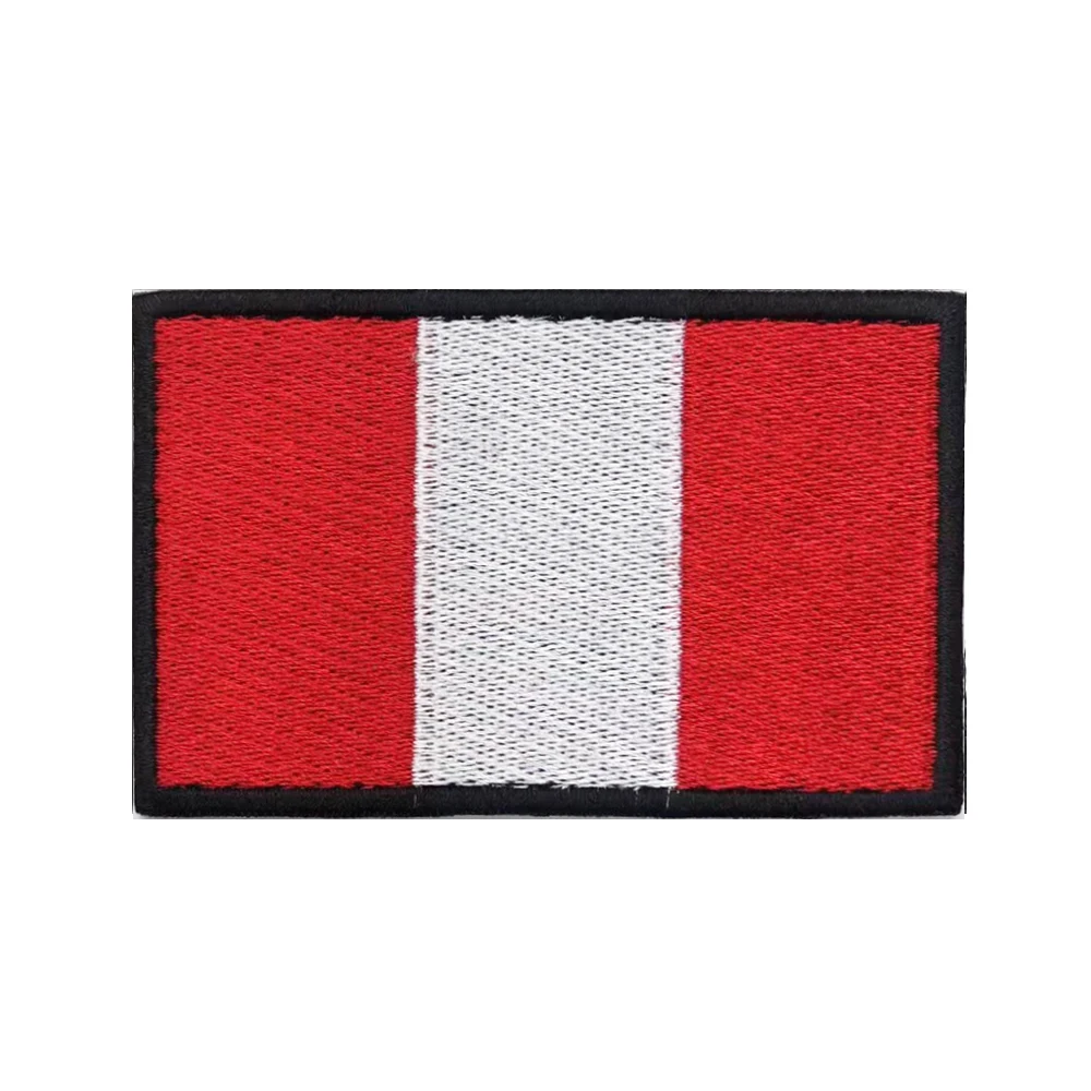 Banda de brazo con bandera de Perú, parche bordado de Velcro o planchado, insignia de tela, raya Moral militar, 1 unidad - imagen 2