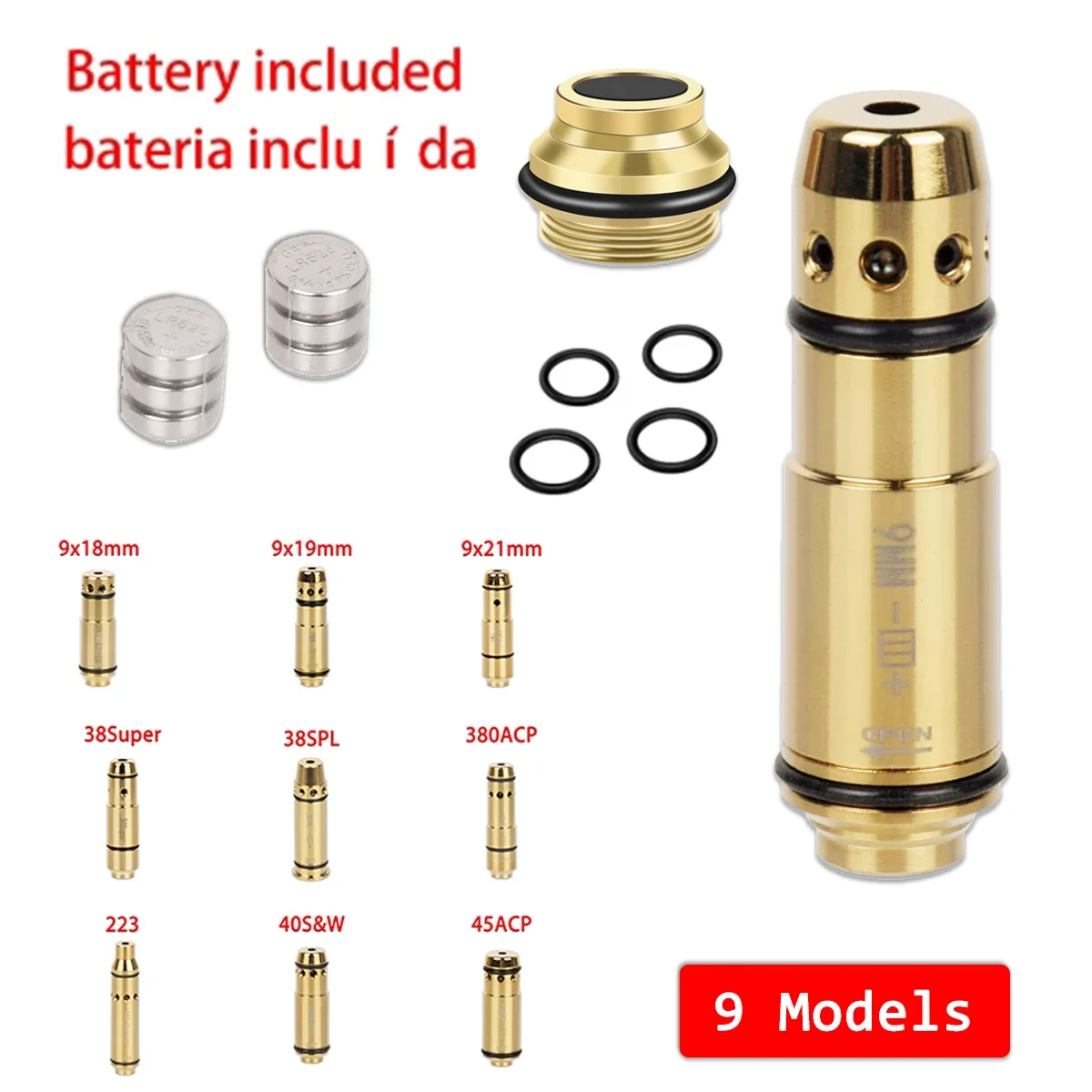 Caza 9mm fuego seco entrenamiento láser bala Boresighter para G17 G19 G43 380 ACP.223Rem 40S y W cartucho láser rojo vista de orificio - imagen 5