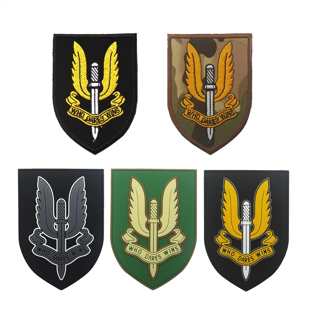Parches bordados con bandera SAS del regimiento de servicio aéreo especial del Reino Unido, parche de banderas de Gran Bretaña GB, parches militares, insignias bordadas en 3D - imagen 5