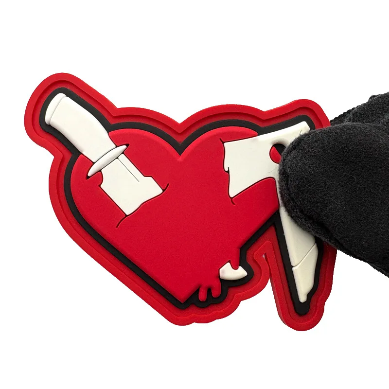 Parche táctico Love Knife Axe Morale, parches luminosos de gancho y bucle de PVC para ropa, pegatina decorativa para mochila militar - imagen 3