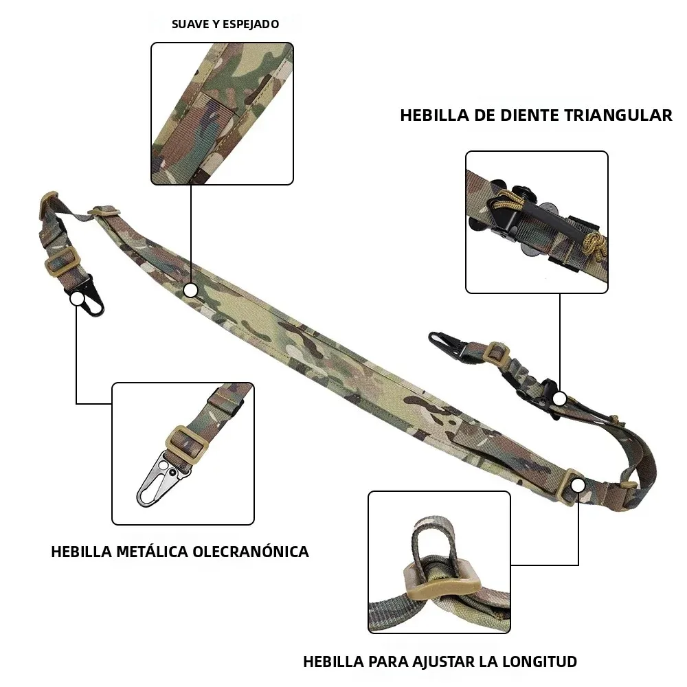 SINAIRSOFT-eslinga táctica para Rifle de caza, correa de equipo de tiro Modular de combate acolchada extraíble de 2 puntos, accesorios Airsoft - imagen 5